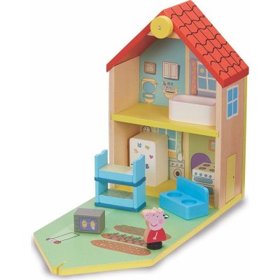 Peppa Pig dřevěný rodinný domek s figurkami a příslušenstvím – Zboží Mobilmania