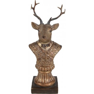 Clayre & Eef Hnědo-bronzová dekorační busta Jelen - 10*8*25 cm – Hledejceny.cz