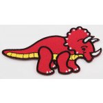 Nažehlovací záplata - Triceratops - červený - rozměr 9,5 cm x 4,5 cm – Zboží Dáma
