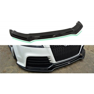 Maxton Design spoiler pod přední nárazník pro Audi TT RS 8J, černý lesklý plast ABS, ver. 2