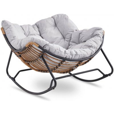 Vivaldi Houpací křeslo Elton šedé/černé – Sleviste.cz