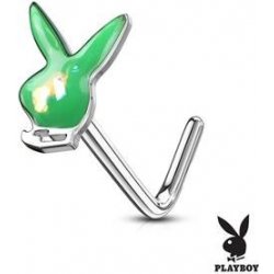 Šperky4U zahnutý piercing do nosu Playboy N0116-G