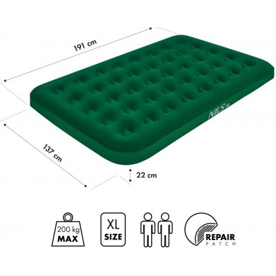 Nils Camp NC2802 zelená 191 x 137 x 22 cm – Zboží Dáma