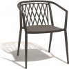 Zahradní židle a křeslo Diphano Hliníkové jídelní křeslo Diamond, 75,5x55x58cm, rám hliník bílá (white), výplet lanko šedobéžová (rye), bez polstrů