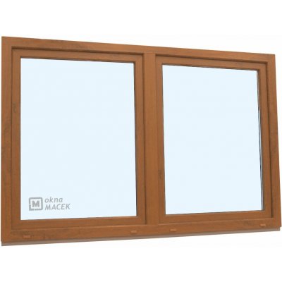 KNIPPING Plastové okno - 70 AD, 2100x1200 mm, O/OS sloupek, zlatý dub Barva, imitace: zlatý dub/bílá (jednostranně) – Sleviste.cz