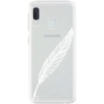 Pouzdro iSaprio - Writing By Feather Samsung Galaxy A20e bílé – Zbozi.Blesk.cz