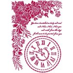 Stamperia Šablona plastová Romantické hodiny a písmo A4 – Sleviste.cz