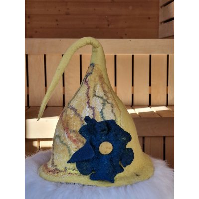 Saunový mág Klobouk žlutý s modrým květem – Hledejceny.cz