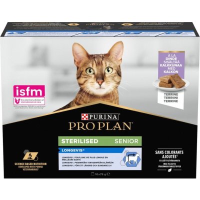 Pro Plan Cat sterilised senior 7+ longevis terina a krůta ve šťávě 10 x 75 g