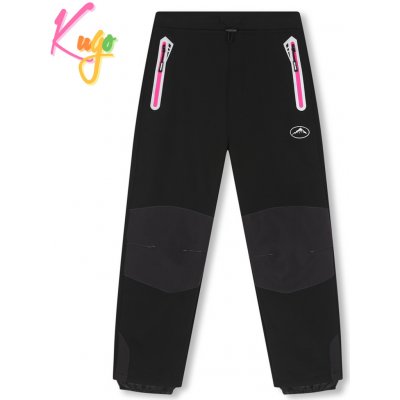 Kugo HK2519 Dívčí softshellové kalhoty zateplené černá / růžové zipy – Zboží Mobilmania