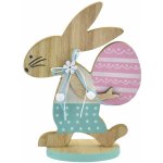 Zajíček dřevěný s vajíčkem, 17 cm – Zboží Dáma