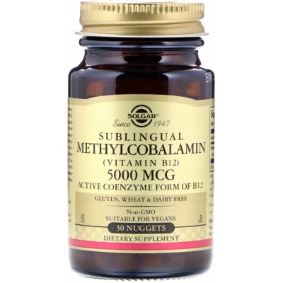 Solgar Methylcobalamin, Vitamin B12, 5000 mcg, 30 pastilek – Hledejceny.cz