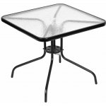 MultiGarden SC-073A Zahradní skleněný stolek 80 x 80 cm, s otvorem pro slunečník, černý – Hledejceny.cz
