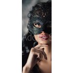 WEBLUX 254214025 Samolepka na dveře fólie portrait of sexy beautiful woman in lace black erotic lingerie and carnival mask on dark background portrét sexy krásná žena v rozměry 90 x 220 cm – Hledejceny.cz