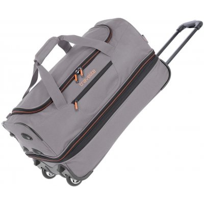 Travelite Basics Wheeled duffle Grey/orange 64 l – Zboží Mobilmania