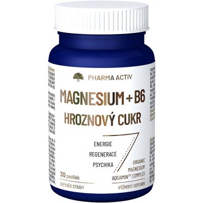 Pharma Activ Magnesium + B6 hroznový cukr 30 pastilek – Hledejceny.cz