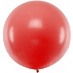 PartyDeco Guľatý Jumbo Balónek 1 m červený