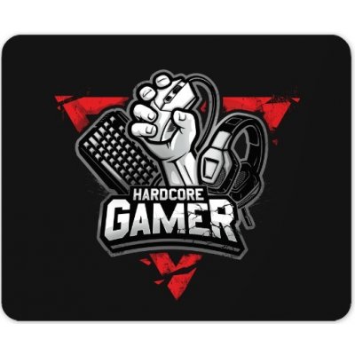 Podložka pod myš s potiskem Hardcore Gamer Černá jednotná