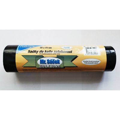 Mr. Sáček zatahovací pytle 60 l 26 µm 10ks černé – Hledejceny.cz