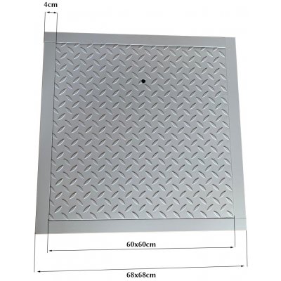 Scobax Steelsafe Zinc poklop hranatý 554 x 454 mm stříbrná