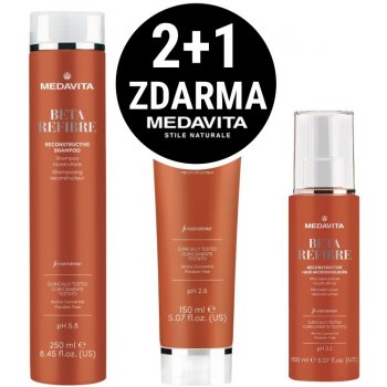MedaVita Beta Refibre šampón 250 ml + maska na vlasy 150 l + sprej na vlasy 50 ml dárková sada