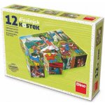 Dino dřevěné obrázkové kostky kubusy Sněhurka 12 kostek – Hledejceny.cz