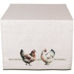 Clayre & Eef Béžový bavlněný běhoun se slepičkami Barnyard Chicken 50x140 cm – Hledejceny.cz