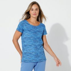 Blancheporte Melírované tričko s kulatým výstřihem modrá melír