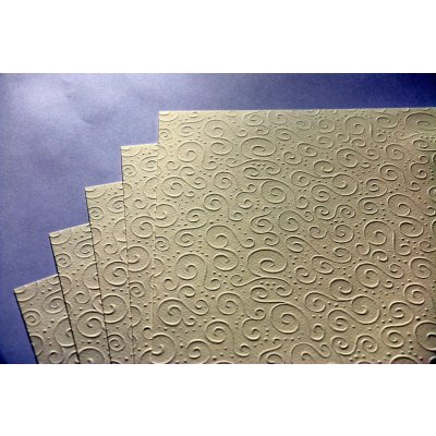 Ozdobný embosovaný papír III - champagne A4 – Zboží Mobilmania