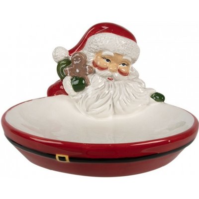 Clayre & Eef Dekorační keramická miska Santa Claus s perníčkem - 16*19*3 / 10 cm – Hledejceny.cz