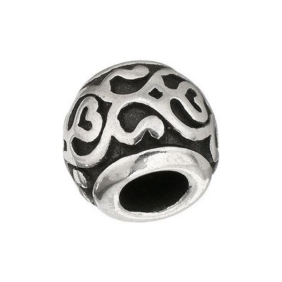 Šperky4U Navlékací ocelový přívěšek korálek s ornamenty K0128 – Zboží Mobilmania