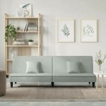 vidaXL Rozkládací pohovka světle šedá samet 11461.351907 – Sleviste.cz