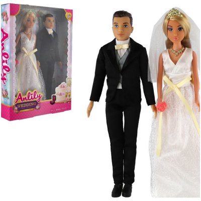 Teddies 2ks nevěsta a ženich plast 30 cm v krabici 25x33x7 cm – Hledejceny.cz