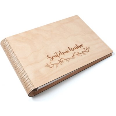 Svatební kniha na podpisy | Woodenmoment.cz Velikost: A4, Typ vazby: Ohebná vazba, Barva papírů: Černé – Hledejceny.cz