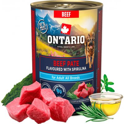 Ontario Adult hovězí pate s příchutí spiruliny 400 g – Hledejceny.cz