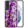 Pouzdro a kryt na mobilní telefon Samsung PROTEMIO 38348 GEOMETRIC ART Silikonový kryt Samsung Galaxy S22 Plus 5G PURPLE