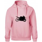 Moto love Oversized mikina dámská Moon kratší + širší Růžová – Zboží Mobilmania
