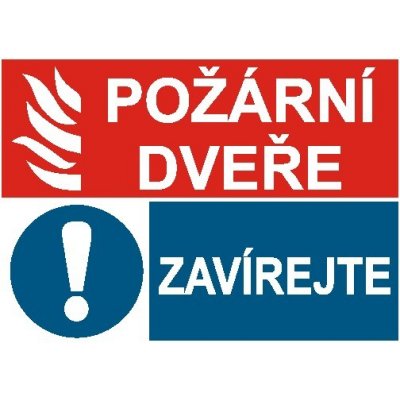 Požární dveře, Zavírejte | Samolepka, A6