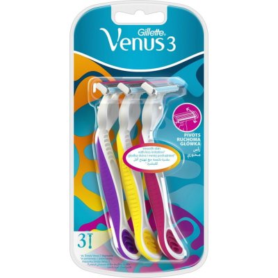 Gillette Venus 3 Dispo Multicolor 3 ks – Zboží Mobilmania