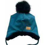 dětská čepice "Ušanka" s bambulí Petrolejová – Zboží Dáma