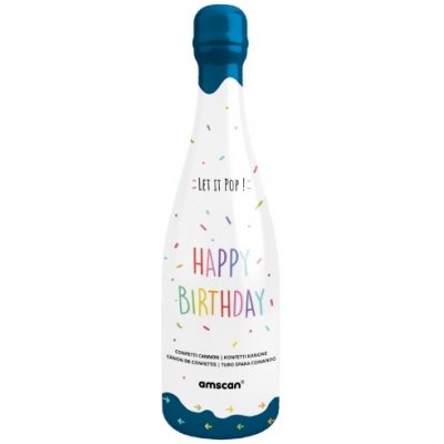 Albi Konfety vystřelovací Láhev modrá 32 cm barevná kolečka – Zboží Dáma