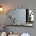 Chic Antique Mosazné antik nástěnné zrcadlo Corinne - 85*56*16 cm - Chic Antique – Hledejceny.cz