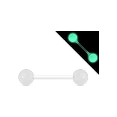 Šperky4U piercing do jazyka svítící ve tmě PJ01152-W – Zboží Dáma