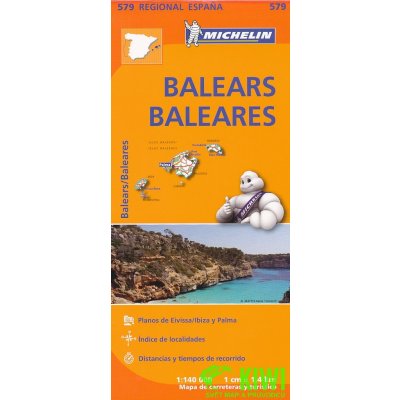 Michelin vydavatelství mapa Balears (Mallorca,Menorca,Ibiza,Formentera) 1:140 t.
