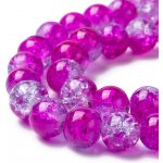 Praskané korálky - fuchsiovofialové - ∅ 8 mm - 10 ks – Zboží Mobilmania