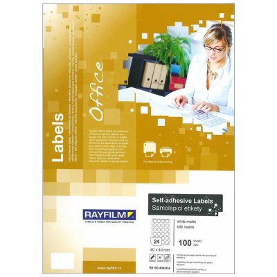 Rayfilm R0100.4040KA samolepící kulaté 40mm bílé 100 listů – Zboží Dáma