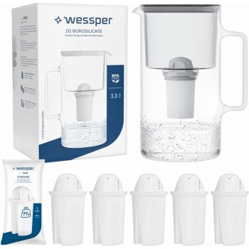 Wessper D2 Borosilicate Aquaclassic 3,3 l stříbrná/šedá