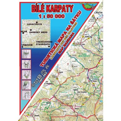 Kartografie PRAHA, a. s. Bílé Karpaty, 1 : 50 000 – mapa na šátku