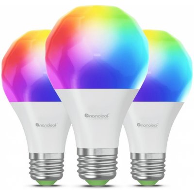 Nanoleaf ESSENTIALS Sada LED žárovek, 9 W, 800 lm, teplá–studená bílá, RGB, E27, 3 ks NL45-0800WT240E27-3P