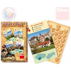 Dino Kvarteto Hrady a zámky společenská hra karty 32ks v papírové krabičce 7x11x1cm